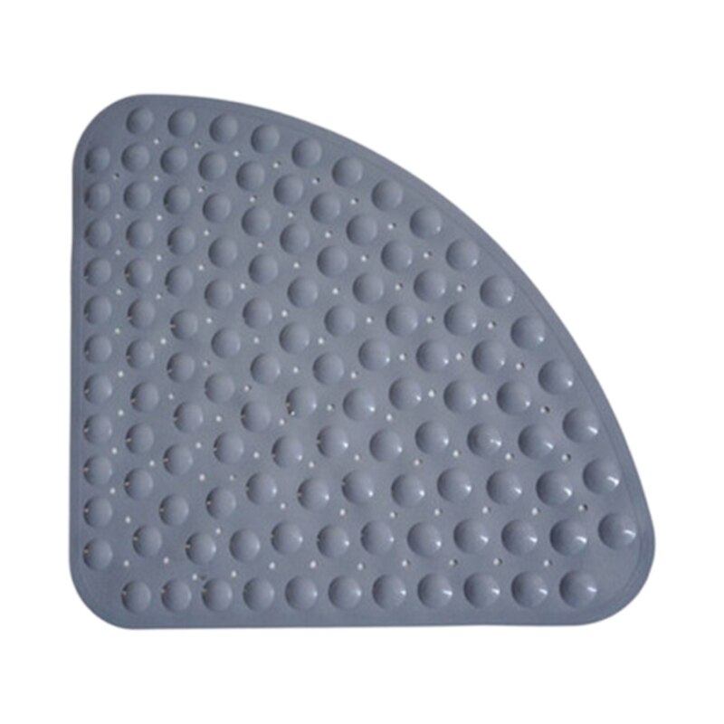Alfombrilla de ducha de esquina antideslizante en forma de abanico, alfombrilla de baño de Sector de plástico, alfombrilla de suelo de baño, reposapiés con ventosa, agujeros de drenaje: grey