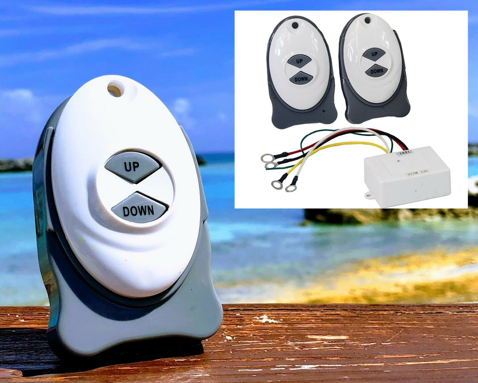 ISURE MARINE Anchor Remote Windlass Wireless Switch Boat Sail Trim Controller Boston Whaler