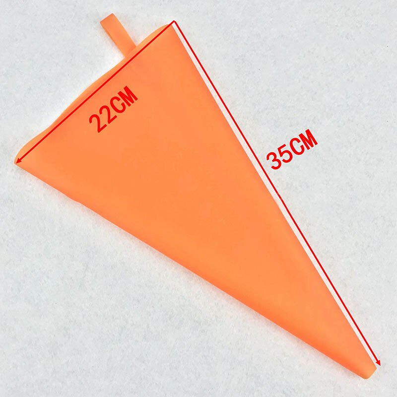 Sac de pâtisserie en Silicone réutilisable tuyauterie outils de décoration de gâteau bricolage Cupcake nouveaux sacs de pâtisserie gâteaux de cuisine pâtisserie fournitures Orange: 14 inches