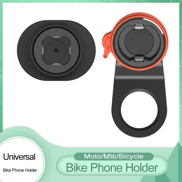 Mountain Bike Phone Mount,Bicycle Stem Cell Phone Holder,Universal Aluminum Handlebar Phone Clamp,Cycling Mobile Phone Clip: Orange