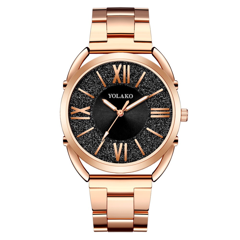 Orologio Donna Vrouwen Legering Band Horloges Luxe Rose Gold Dames Pols Horloges Vrouwen Armband Horloge Voor Vrouwelijke Klok: black