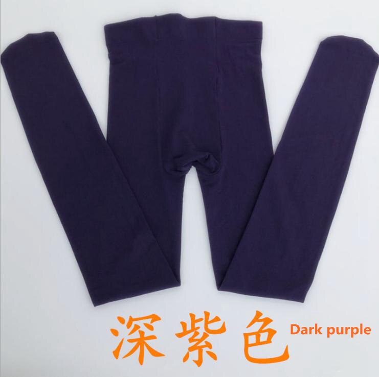 women 80D Velvet Multi colored girls stockings,anti-hook footless tights stocking dance Pantyhose female winter: Purple