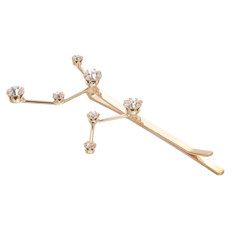 Korean Personality Twelve Constellation Hairpin Wild Zircon Hair Clip Word Clip Temperament Bangs Hairpin Simple Jewelry: 10