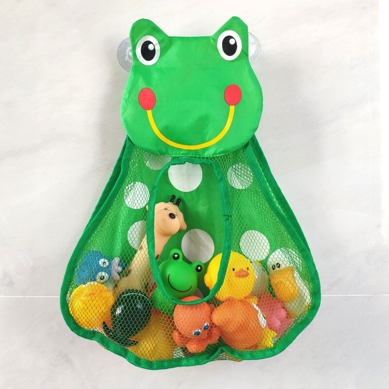 Animal Frog Duck Baby Bath Toy Organizer forte ventosa Mesh Toy Storage Bag impermeabile bagno Organizer giocattolo d&#39;acqua per bambini