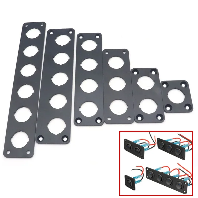 Aluminum Alloy Rocker Switch Panel 1/2/3/4/5/6 Way Gang Car Boat Button Toggle Switch Panel Housing Holder for ATV Truck Camper