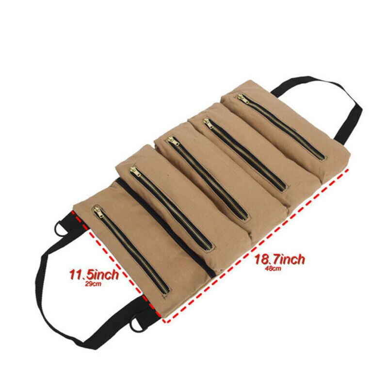 Canvas Roll Up Tools Pouch Bags Wrench Organizer Carrier Car Back Seat Storage Bags