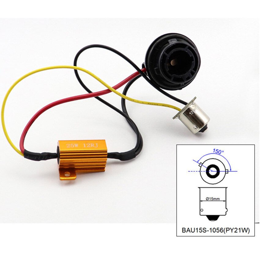 Auto Bulb Socket 1156 BA15S BAU15S P21w Led Canbus Py21w Car Canceller Decoder Led Load Resistor 12V 25W No Flickering Decoder: 1056 base