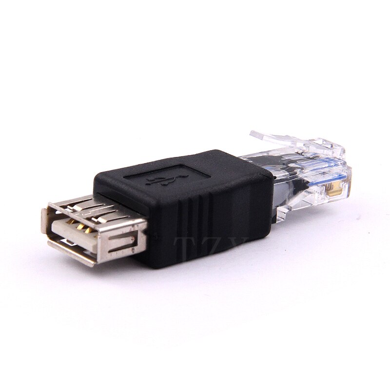 1pcs Crystal Head RJ45 Male to USB 2.0 AF A Female Adapter Connector Laptop LAN Network Cable Ethernet Converter plug