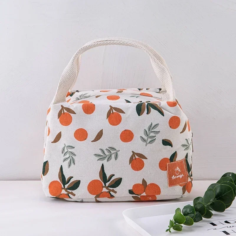 1-delige schattige fruitlunchtas voor vrouwen Draagbare geïsoleerde lunch thermische tas Bento-zakje Lunchcontainer Schoolvoedselzak: Lavendel