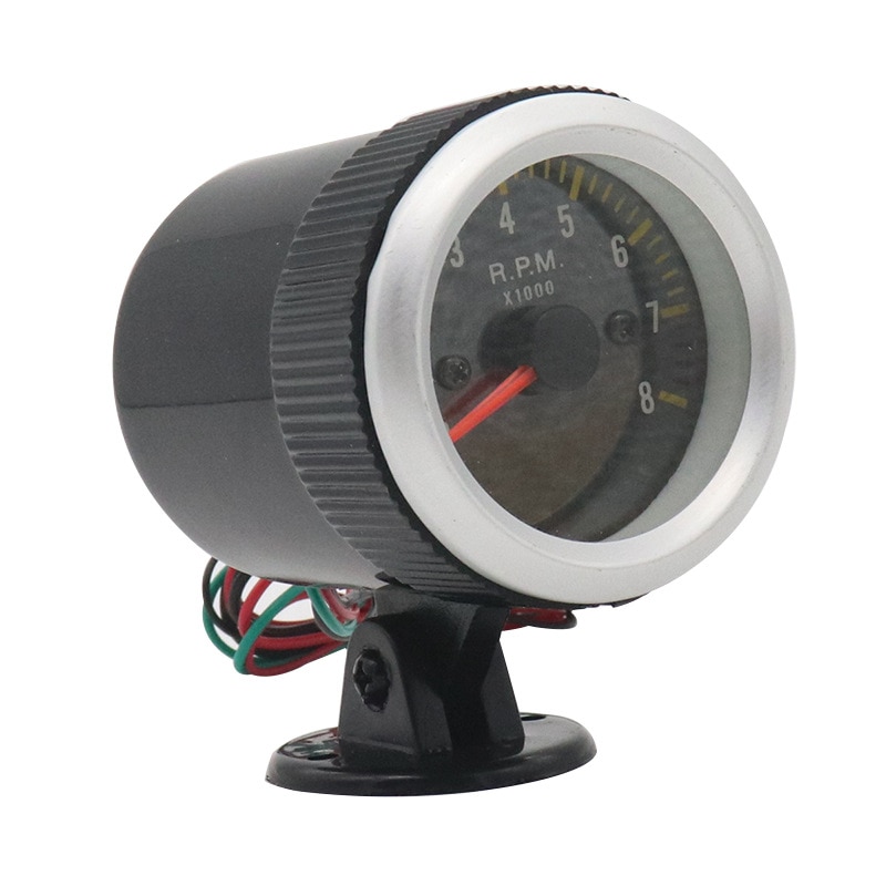 52mm LED Speedometer Carbon Fiber Surface Tachometer 0-8000 Rpm Gauge