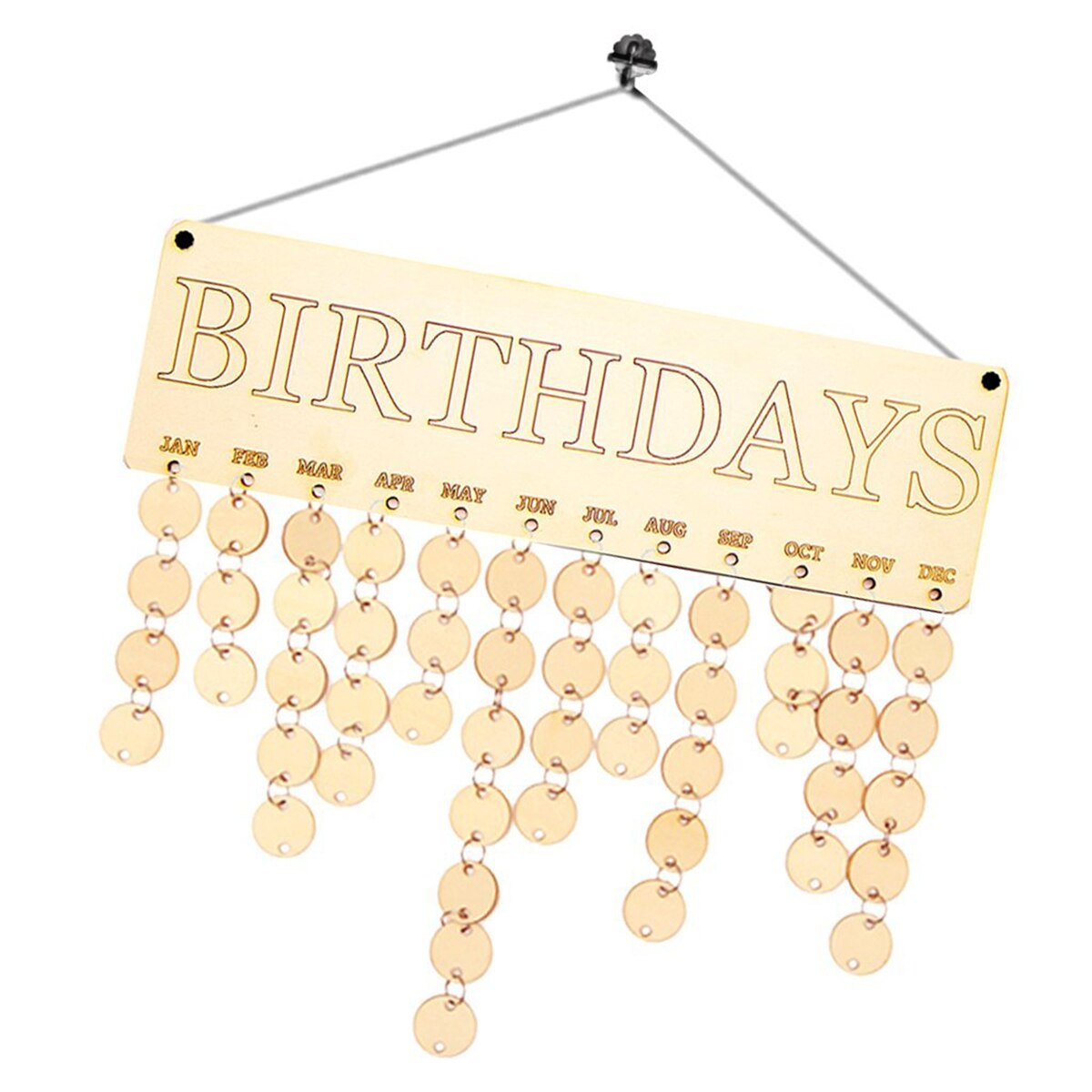 1 sæt fødselsdag brev hængende træ plak plade festival fødselsdag påmindelse diy kalender til hjem fest dekoration a50