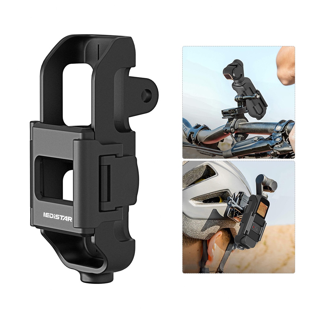 Action Camera Mount Housing Case Protective Cover Tripod Mount Holder Bracket with 1/4 Screw Hole for DJI Pocket Handheld Gimbal