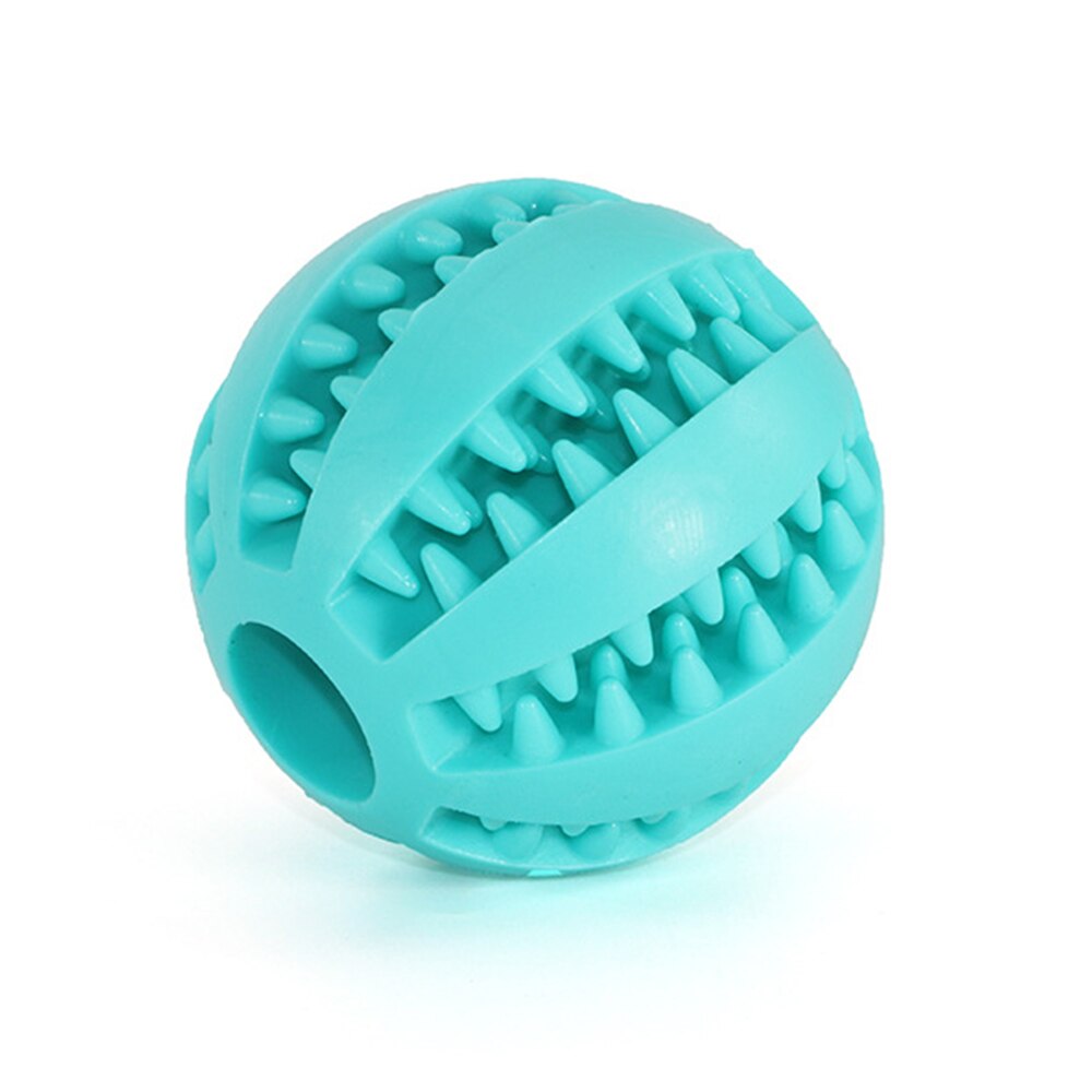 Bolas de goma interactivas para perros pequeños y grandes, juguetes para masticar, limpieza de dientes de mascotas, Bola de comida Indestructible: Lake Blue / L-7cm