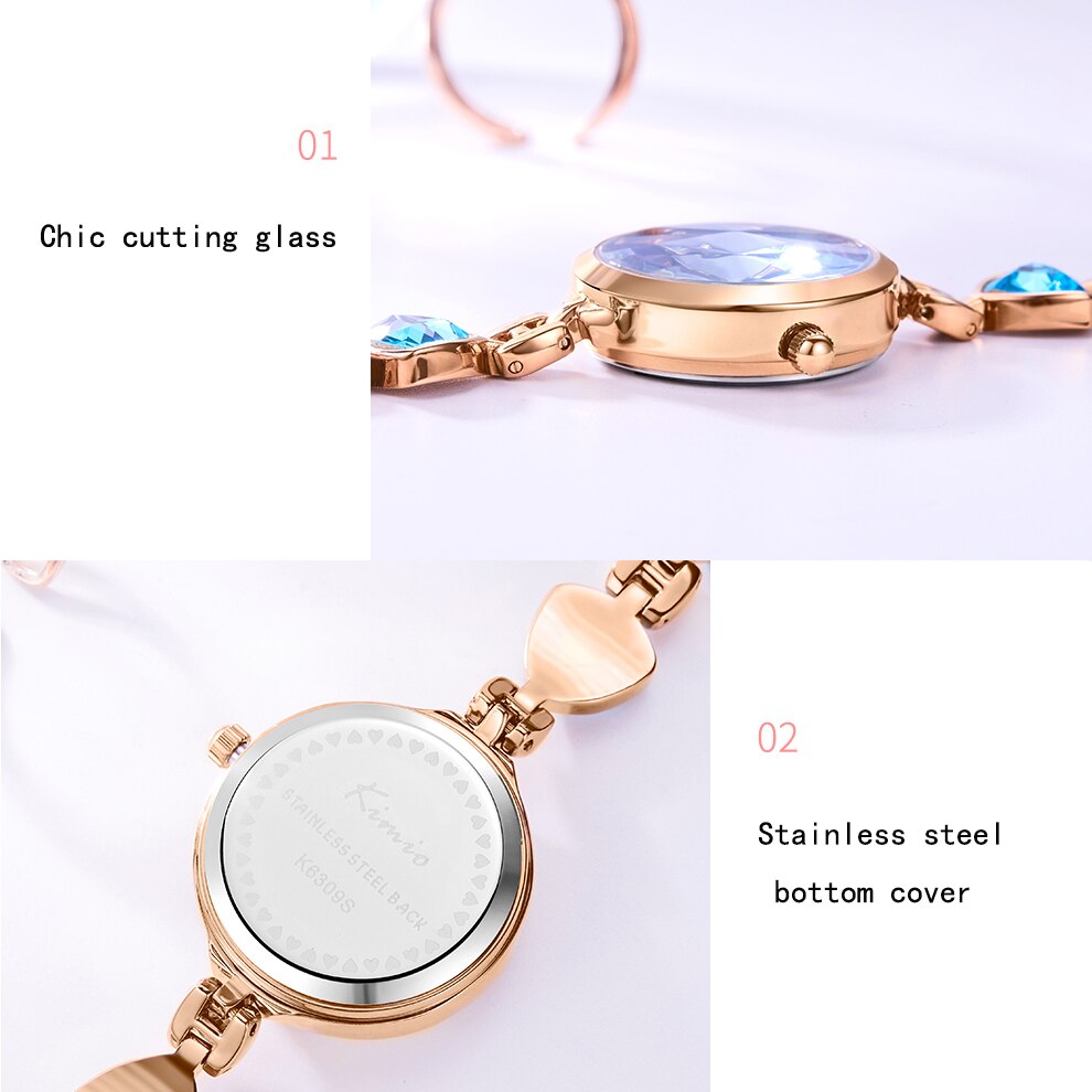 Kimio merk dames armbandhorloges luxe dames kristal quartz horloge onregelmatige edelsteen jurk waterdicht polshorloge relogio feminino