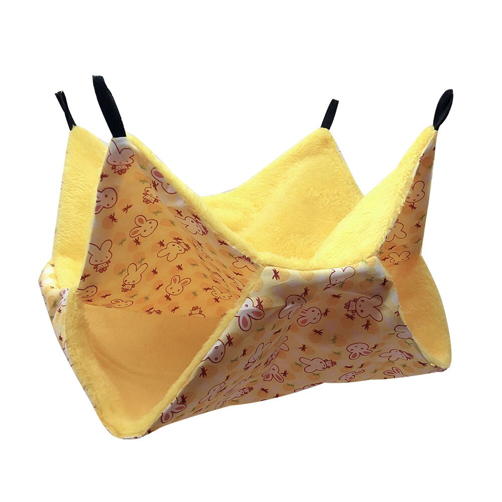 Warm Hamster Haak Hangmat Hamster Eekhoorn Opknoping Bed Nest Hangmat Swing Kooi Slapen Nest Kleine Huisdier Hangmat Huisdier Producten: Yellow 2 / L