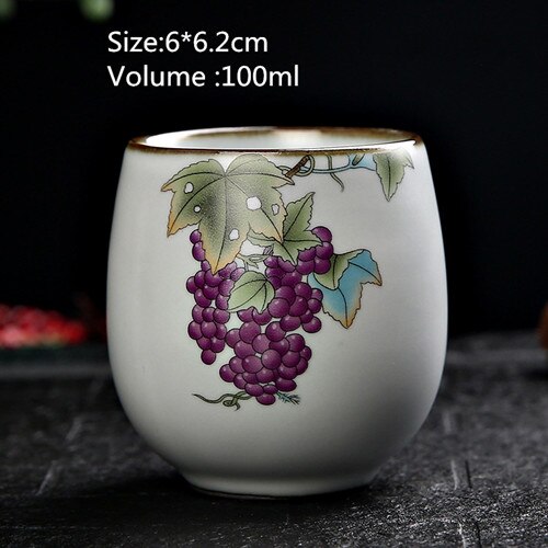 100Ml Uw Oven Keramische Retro Thee Cup Porselein Theekopje Handgeschilderd Thee Kom Ceremony Accessoires Home Decor: C