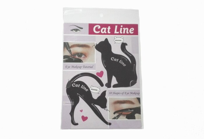 2 uds. kit de plantilla para delinear ojos de gato bonito para cejas guía plantilla Maquiagem sombra de ojos marcos tarjeta herramientas de maquillaje