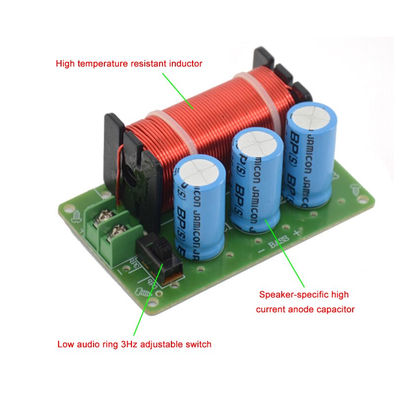 Divisor de frecuencia de 1 vía para altavoz de 5-10 pulgadas, altavoz de bajos puros de 200W, cruzado