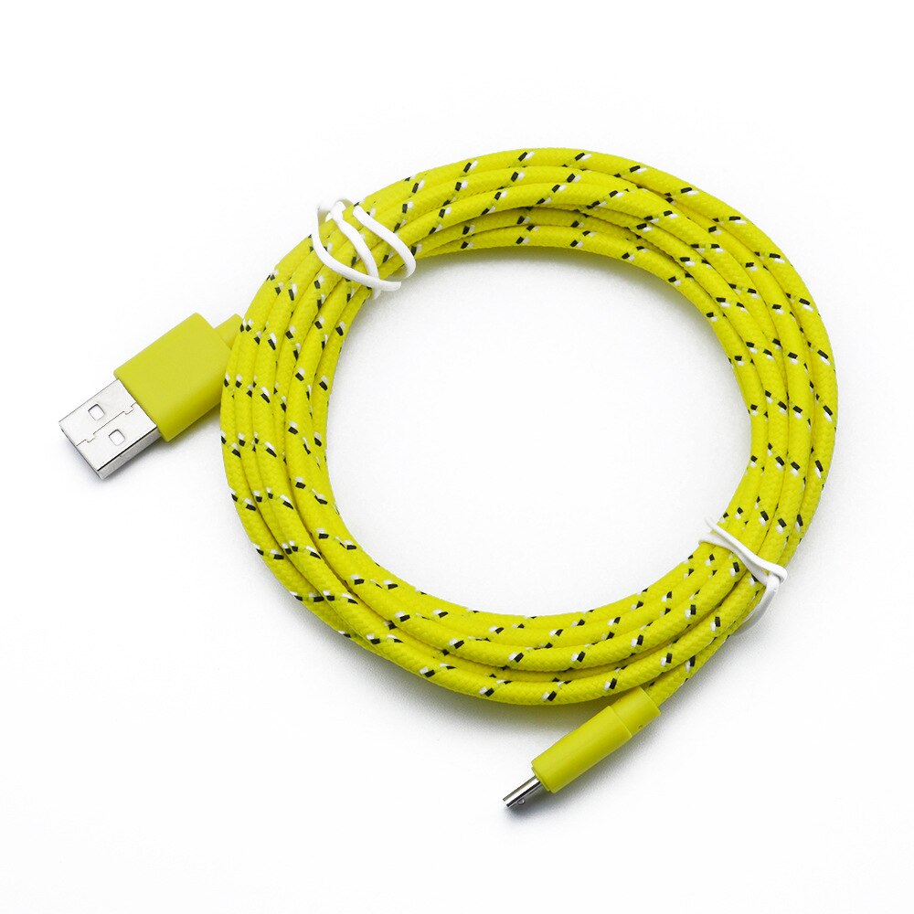 Micro Usb Snoep Kabels Voor Micro Usb Opladen Lader 1M Kabel Nylon Opladen Data Transfer Cord Voor Andriod Voor huawei Xiaomi: Yellow