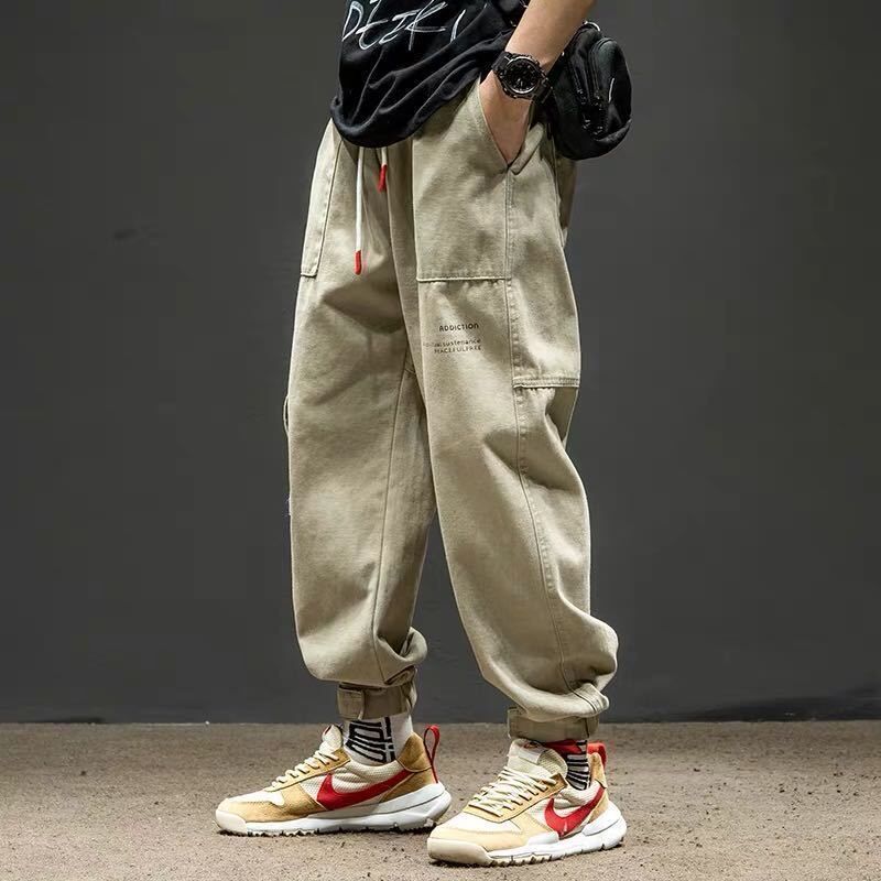 HOUZHOU Khaki Cargo Hosen für Männer Jogger Jogginghose Casual Baumwolle Japanischen Hip Hop Streetwear männer Cargo Hose Männlichen 5XL