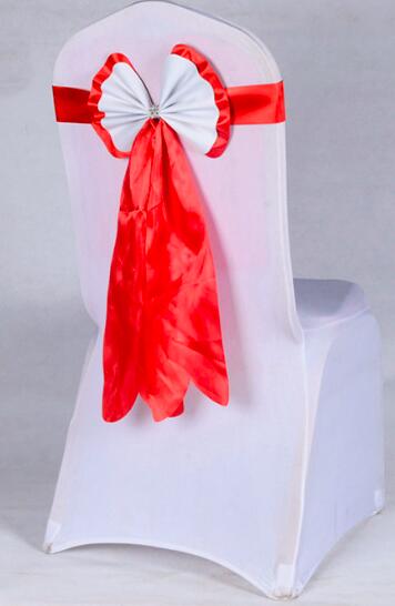 Satijn Stoel Sjerpen Stoel Sash Bow van Bruiloft Satijn Lint Doek stoel Sash Strik van Wedding Banquet Party Hotel Kerkbank Stoel Bogen: RED