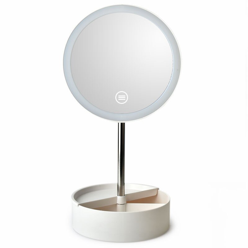 B0117s desktop smart tint spejl desktop led selvlysende modtage makeup spejl aktivitet: Hvid