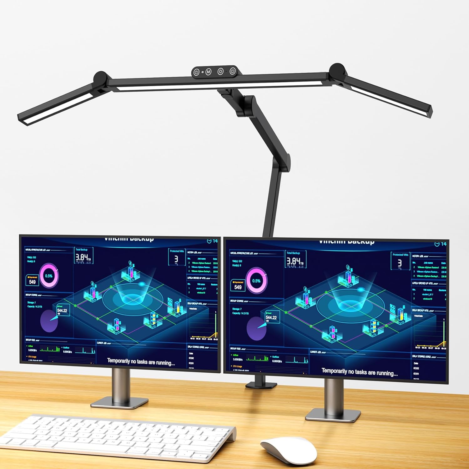 Lâmpada de mesa led com braçadeira, lâmpada de mesa led de arquiteto ultrabrilhante de 24w para escritório doméstico com iluminação atmosférica, escurecimento automático: S