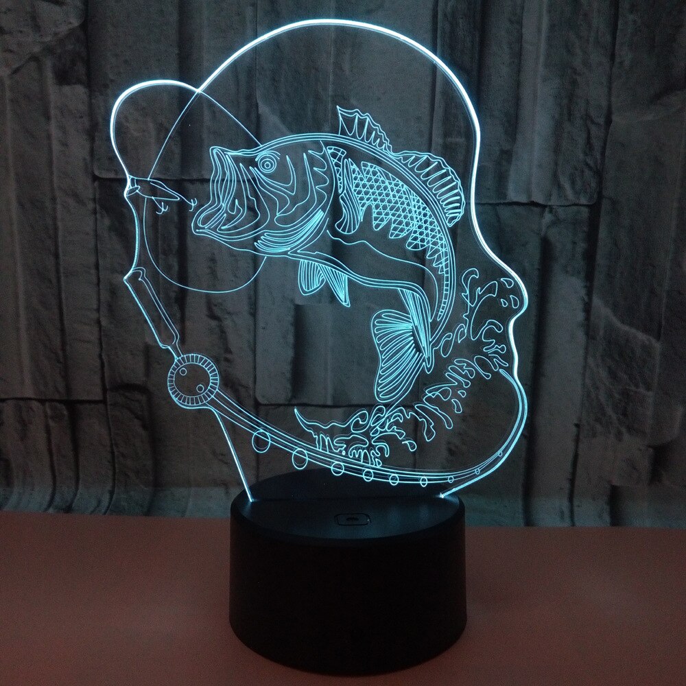 Vissen Karper 3d Lamp 7 Kleuren Afstandsbediening Touch 3d Led Bureaulamp Tafel Lampen Voor Woonkamer