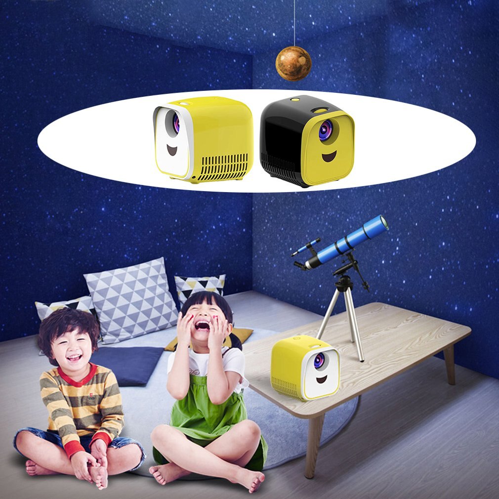 L1 Mini Portable Projector Lamp Life Home Theater Video Projector For Power Bank Led Home Theater Cinema Projector black