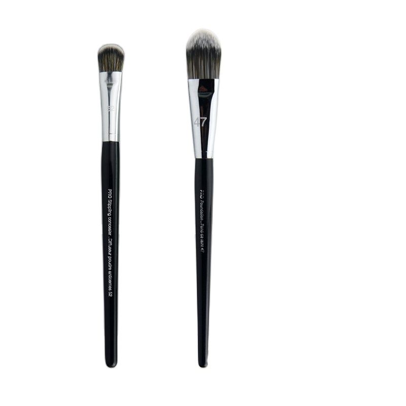 KSHBO 2 unids/set herramientas de maquillaje de belleza brocha para base 47 cabezal de escoba Base líquida reparación de sombra para mujeres brochas para Base facial