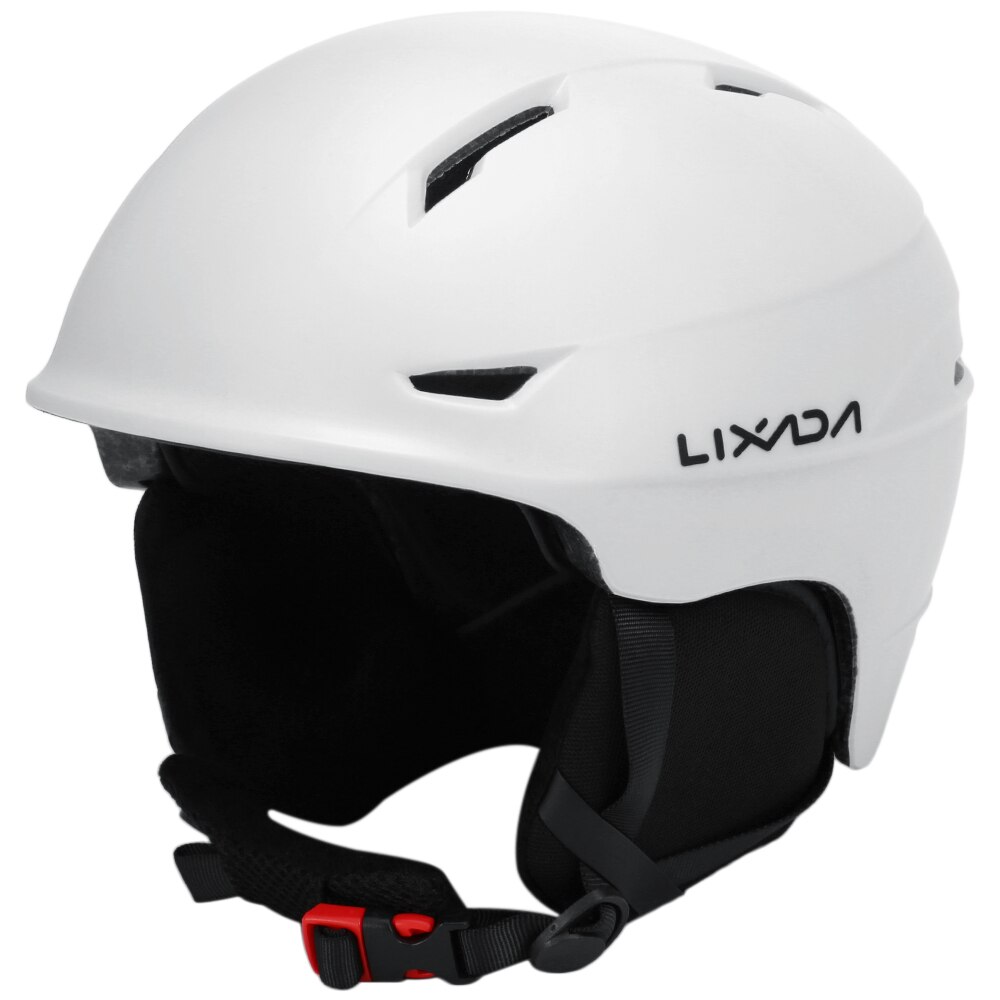 Lixada snowboard hjelm med aftagelig øreprop mænd kvinder sikkerhed skihjelm med beskyttelsesbriller fast rem skiløb sne: Hvid