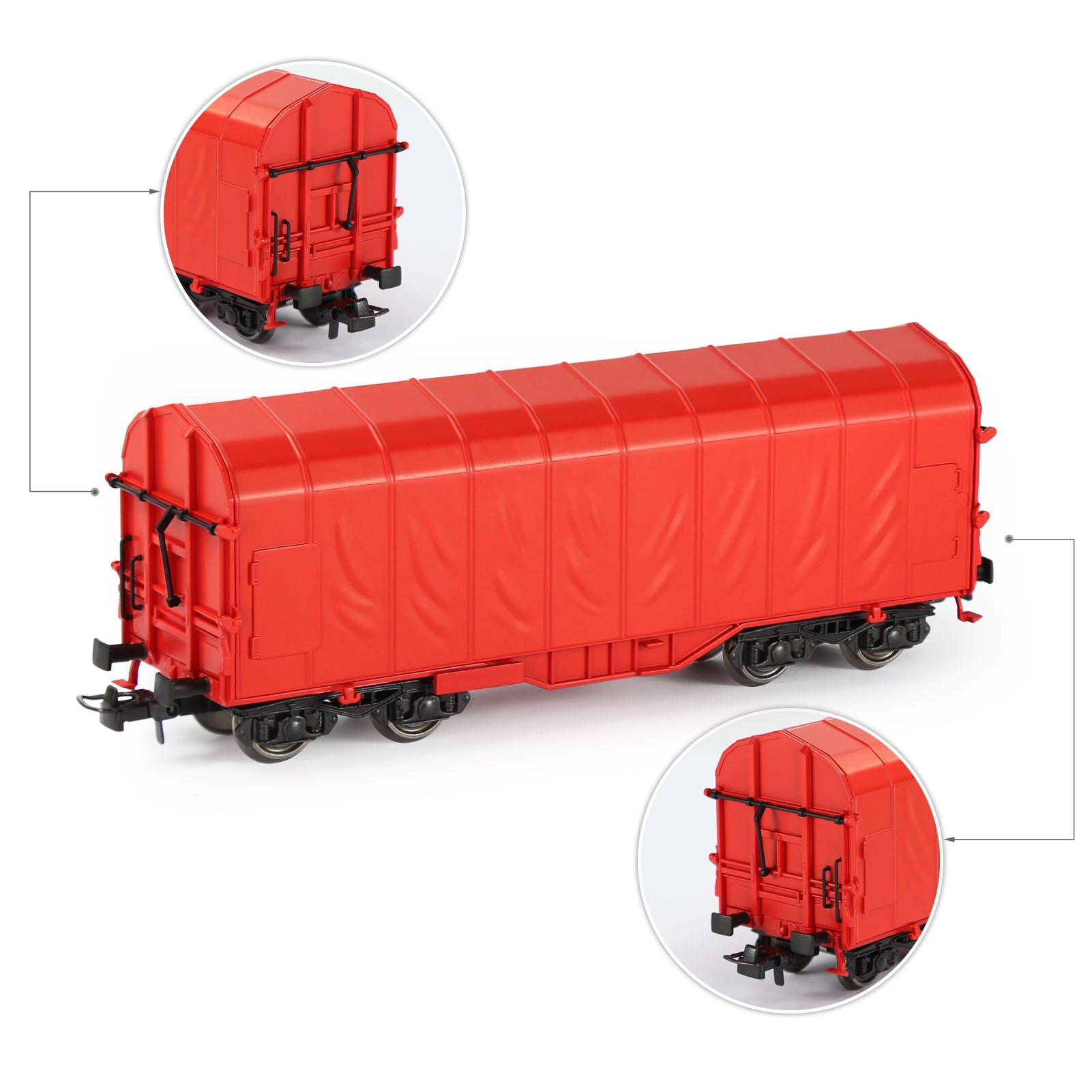 1pc Model Railway HO Scale 1:87 Boxcar Model Trains Wagon C8762: Red (No Print)