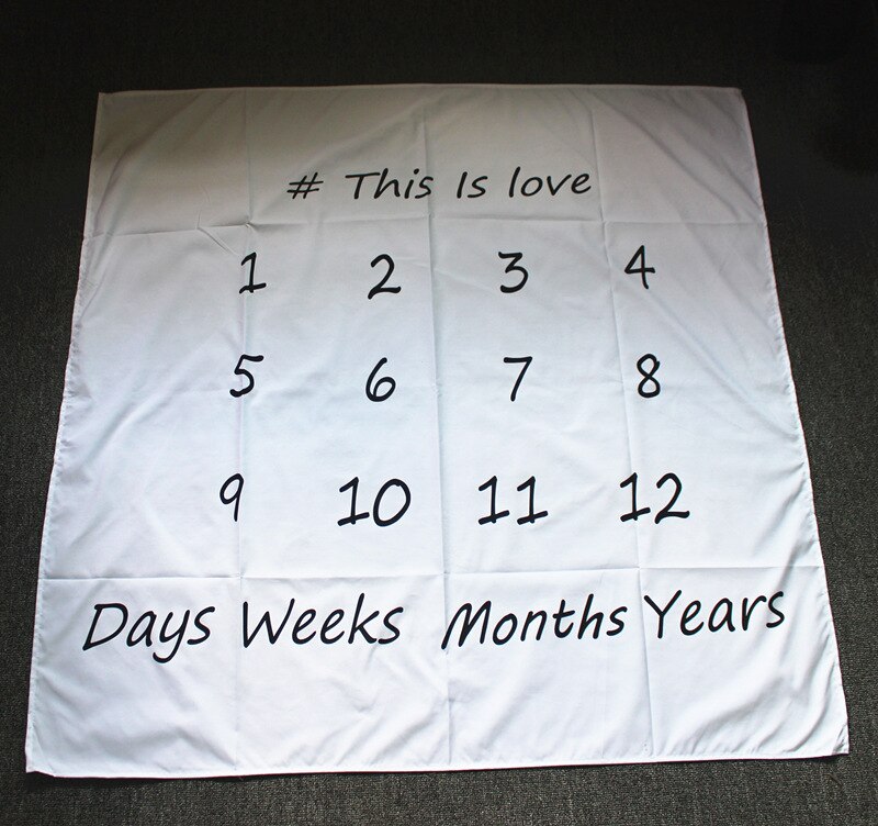 Newborn Baby Monthly Growth Milestone Blanket Photography Prop Background Cloth: 3