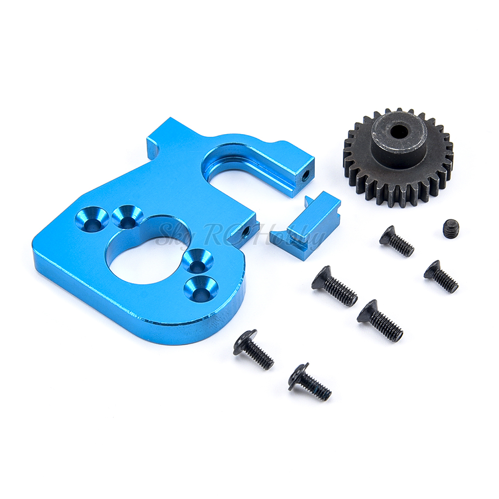 RC Auto Metall Motor- Sitz Montieren Ersatz Montage Zubehör &Ampere; 27T Ritzel Getriebe für WLtoys 1:14 1/14 144001 124018 124019 Aktualisierung Teile