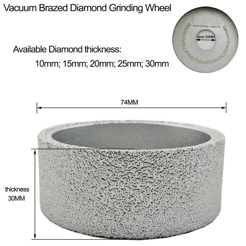 Gtbl 75Mm X 30Mm Hand-Held Slijpschijf Vacuümgesoldeerde Diamant Platte Slijpschijf Profiel Wiel Voor steen Kunststeen