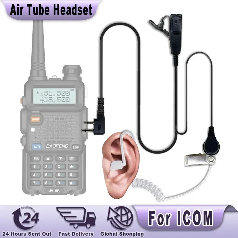 Earpiece for ICOM 2 Way Radio,IC-F24S IC-F14 IC-F11 IC-F21 IC-F4011 IC-F3011 IC-F3013 IC-F3GT Headset with Mic PTT FBI Security