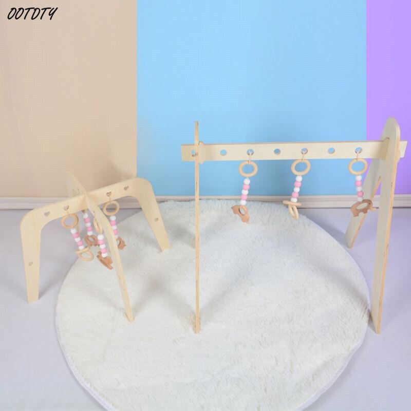 Ootdty 1 Set Nordic Houten Fitness Rack Opknoping Hangers Set Peuter Infant Kamer Decoraties Xxfe
