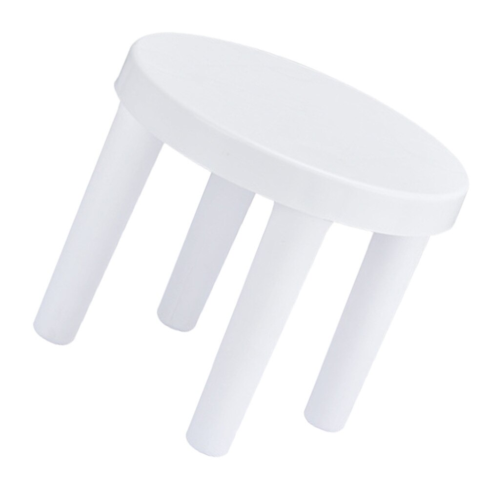 1pc plast liten låg pall badrum antislip rund pall (vit): Default Title