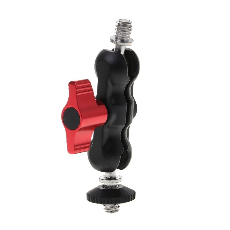 Dubbele Bal Hoofd Schoen Mount Adapter Magic Arm 1/4 \ "Schroef Draagbare Gps Telefoon Lcd Monitor Dv Video Licht dslr Camera R9JA