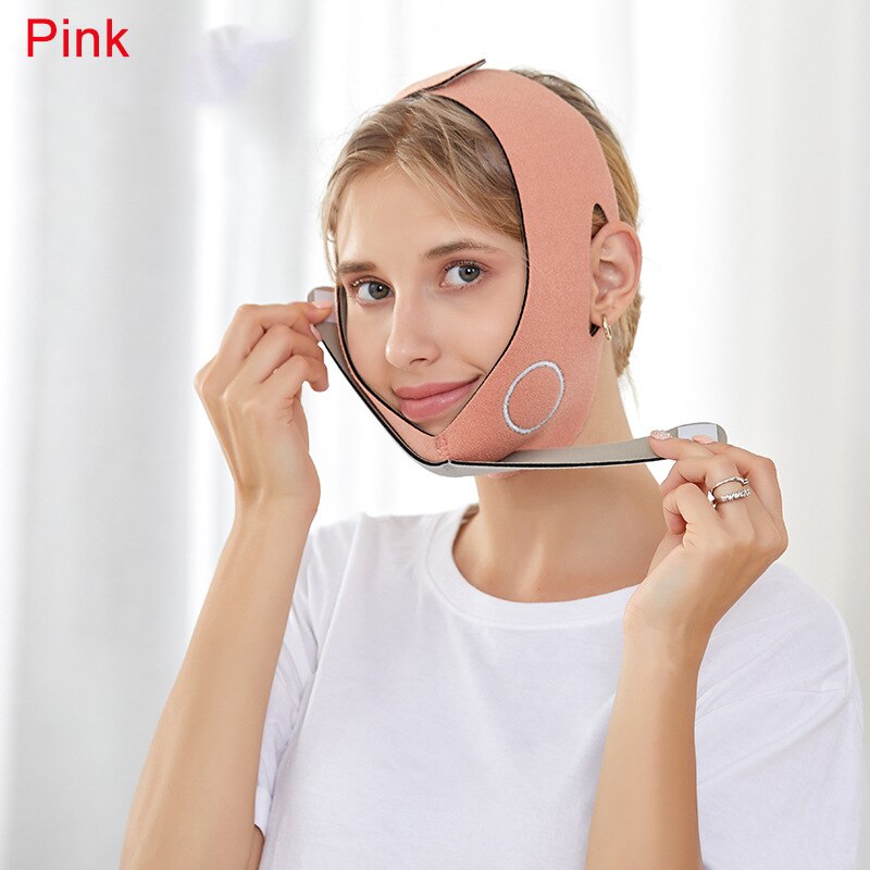 V-Line Gezicht Lifting Slimmer V Gezicht Lijn Riem Chin Cheek Slim Lift Up Anti Rimpel Ultra-Dunne band Band Face-Lifting Bandage: pink bandage