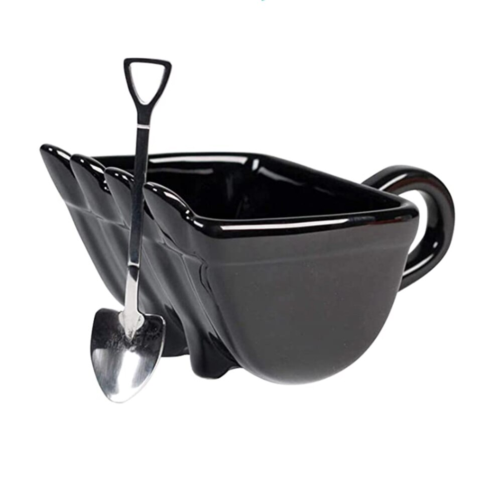 Single Excavator Bucket Cup Hand Tea Coffee Funny Mug Shovel With Spoon Kitchenware