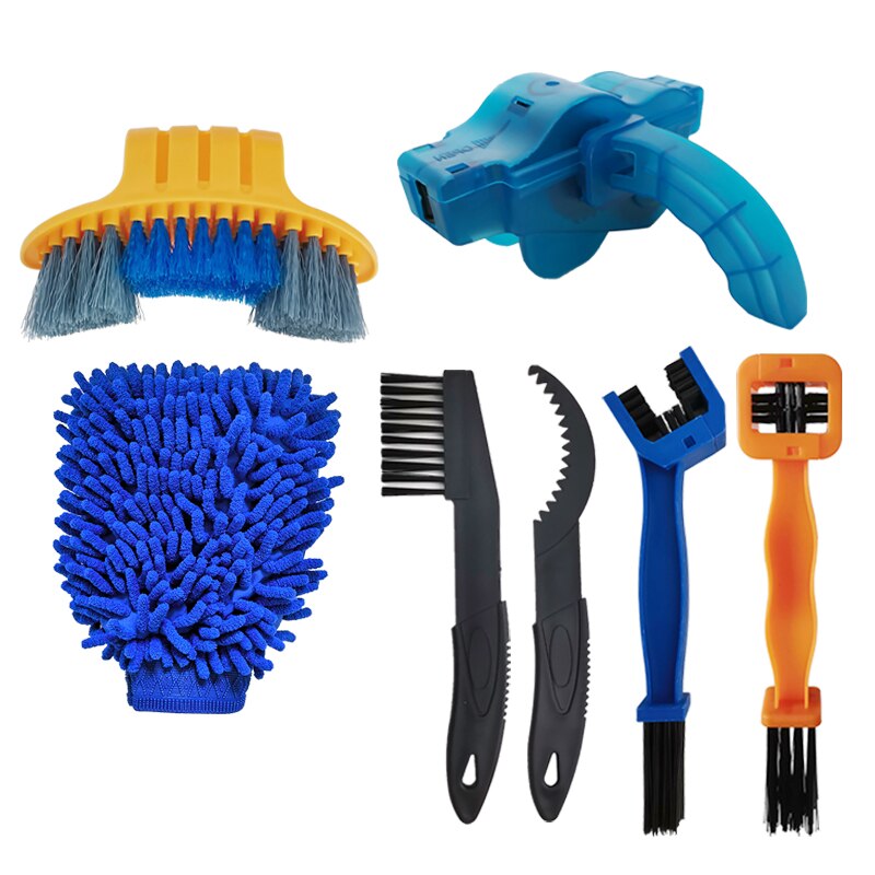Kit de limpieza de cadena de bicicleta de carretera, limpiador de engranajes, cepillo de limpieza, mantenimiento de ciclismo, guante, herramienta