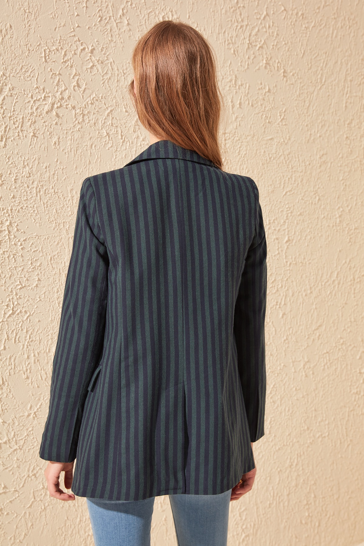 Trendyol Green Striped Jacket TWOAW20CE0178