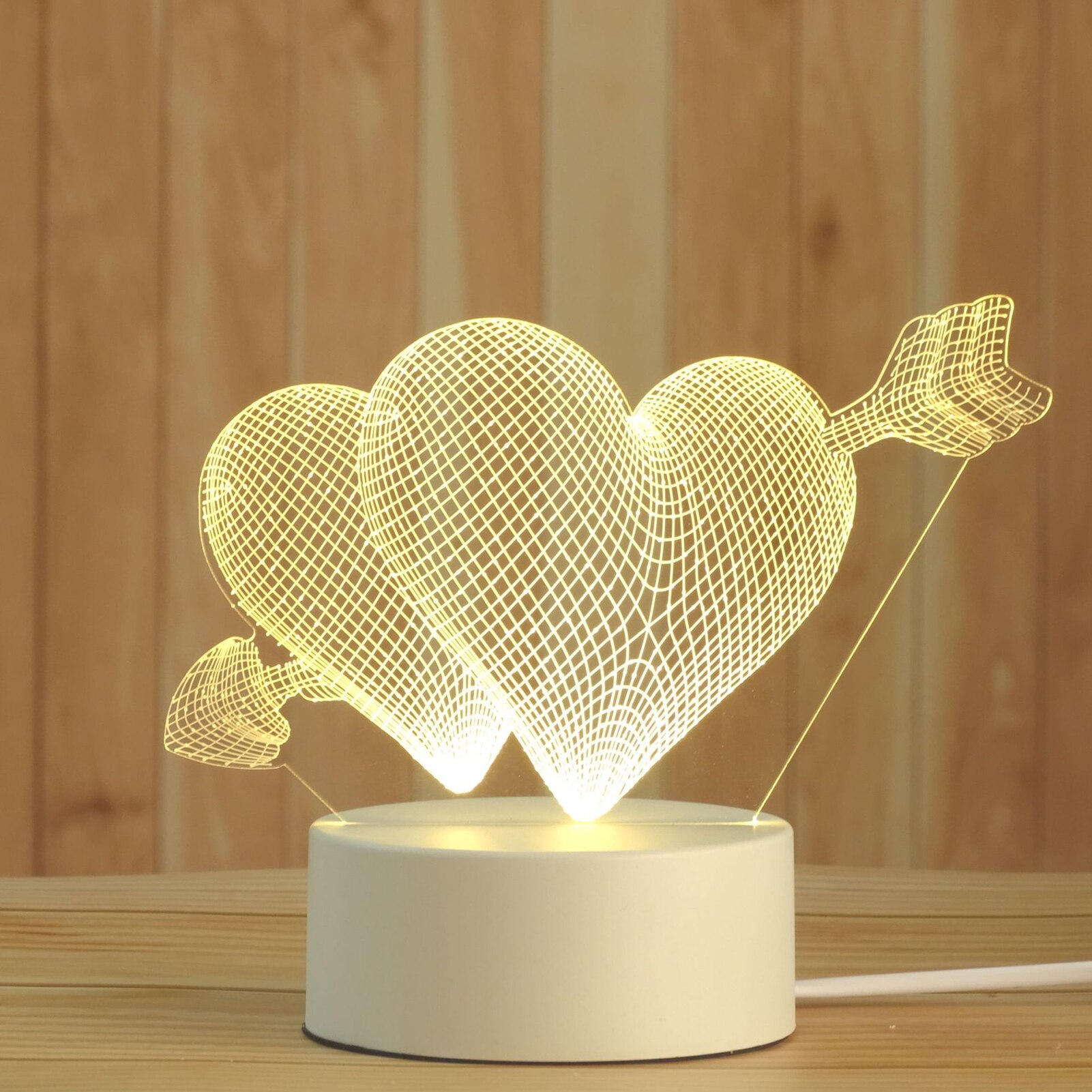 3D Cute Bear/Horse/Boat Acrylic LED Night Light Kids Bedroom Desk Lamp 3D LED Lamp Lamp Night Lights Novelty Lamp