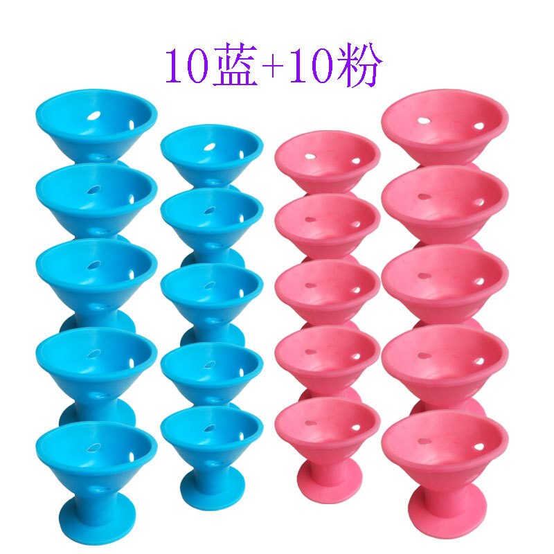Bigoudis magiques en Silicone, sans chaleur, sans Clip, outil de coiffure, bigoudis, 10/20/ensemble: 10PCSBLUE10PCS PINK