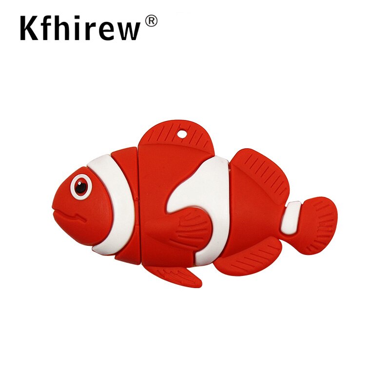 Animal fish Cute flash disk 64GB 32GB 16GB Usb flash drive cartoon memory Stick pen drive pendrive 4GB 8GB memoria usb key best: 64GB / red