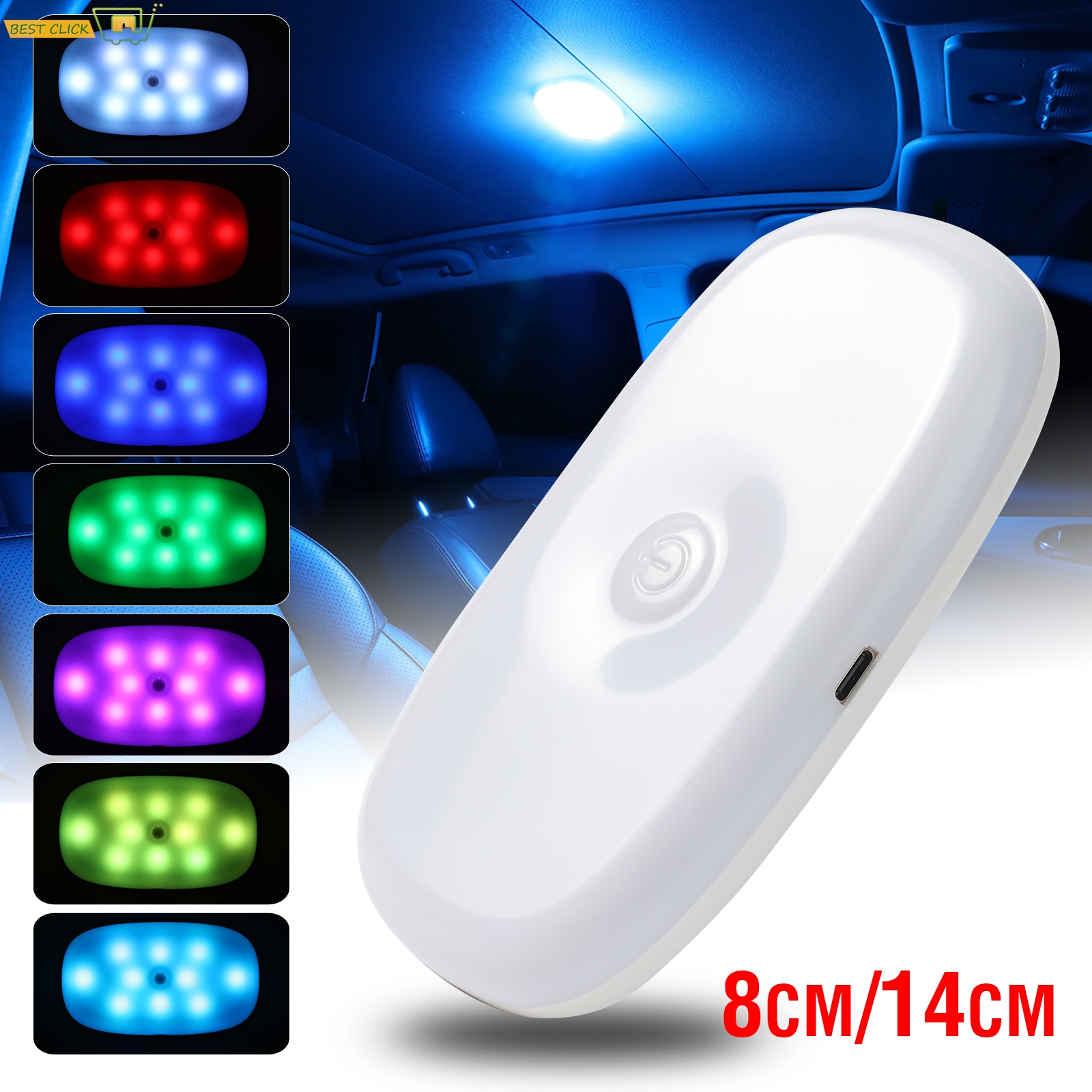 Auto LED Touch Light Wandleeslamp Magneetbasis Autoplafondlamp Ambient Mood Binnenverlichting USB oplaadbare lamp