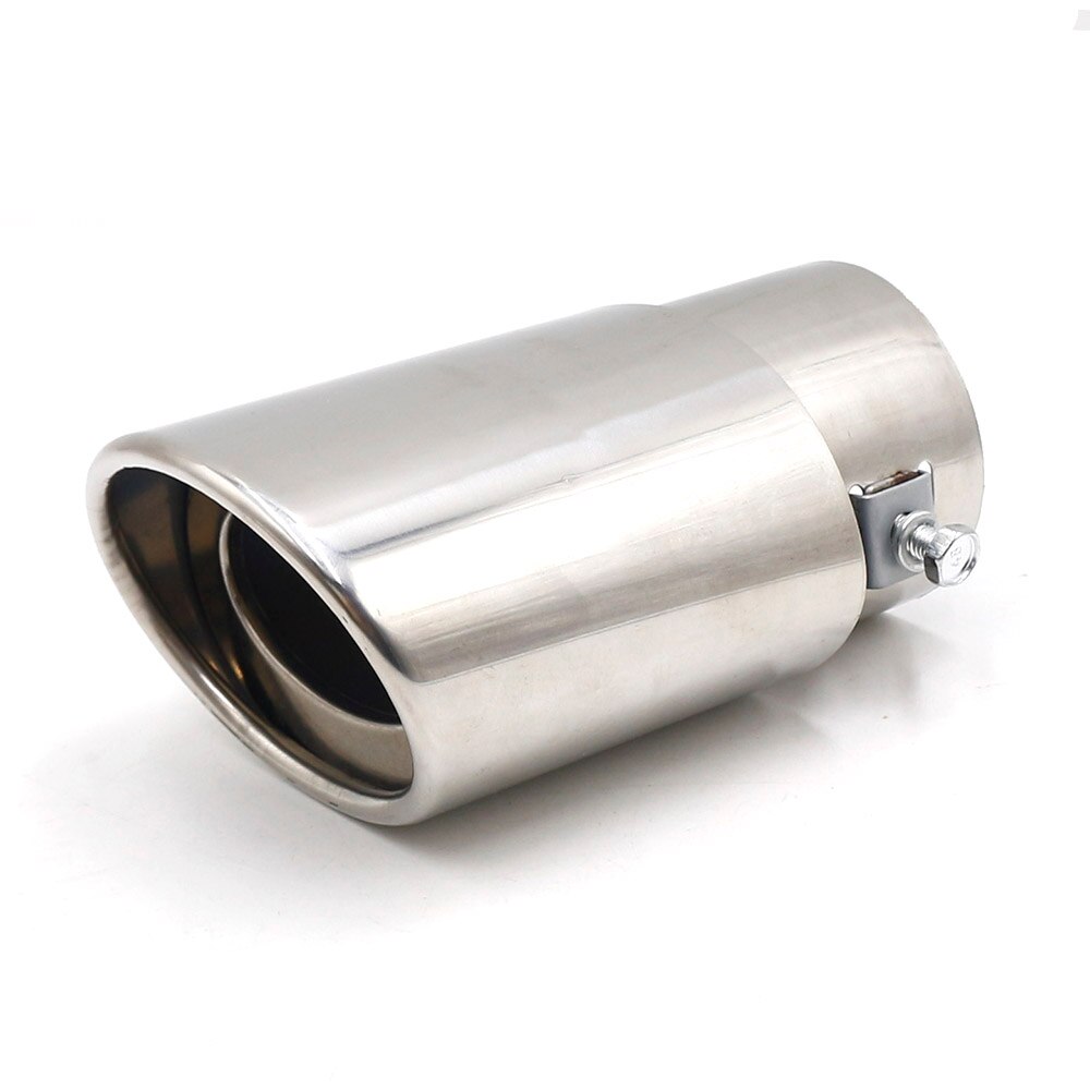 Silenciador de escape Universal para coche, punta recta/codo, tubo de aluminio modificado, sistema de escape TT101197: Straight Silver