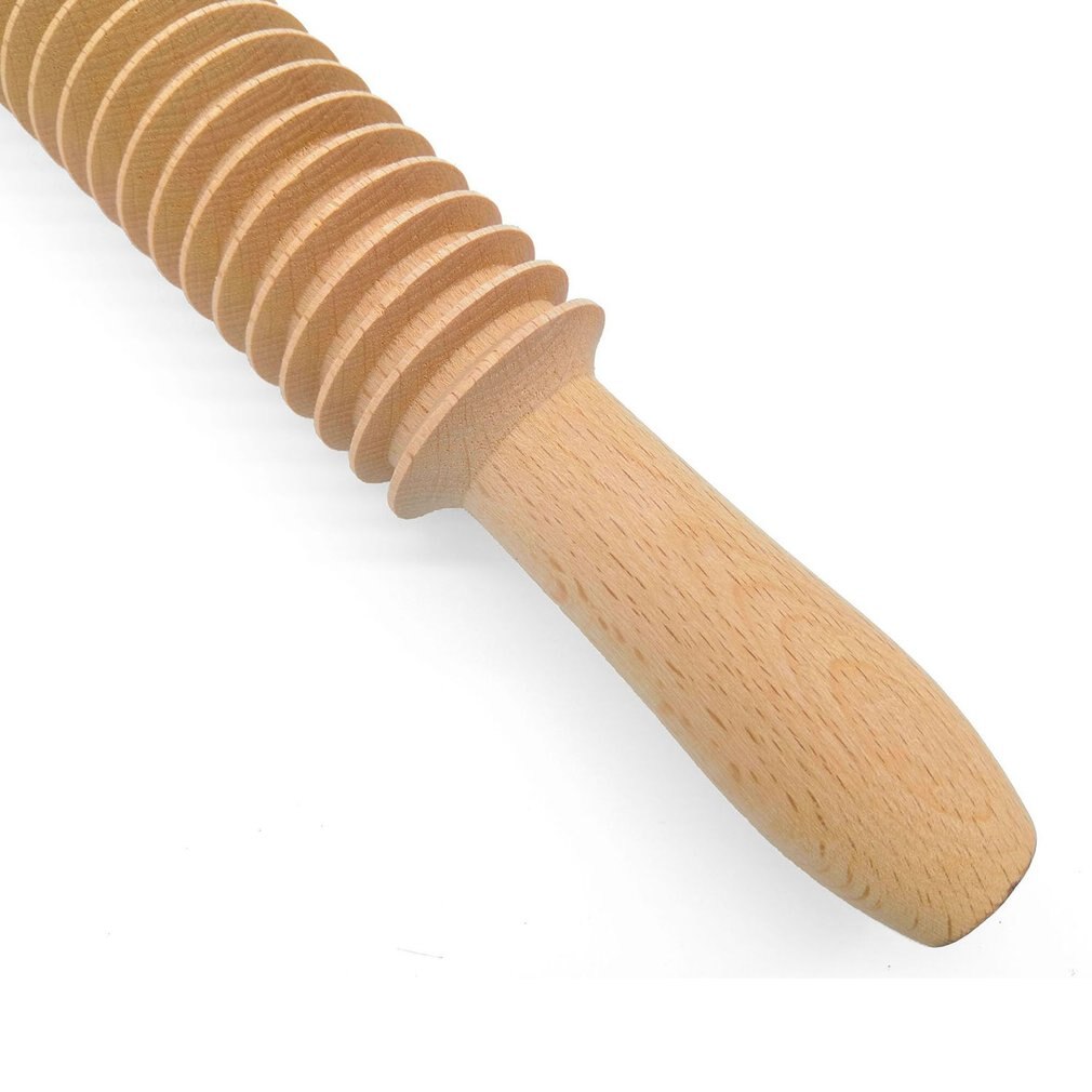 1 pcs Beech Threaded Rolling Pin Spaghetti Stick Noodle Cutter Patterned Noodle Stick Screw rolling pin