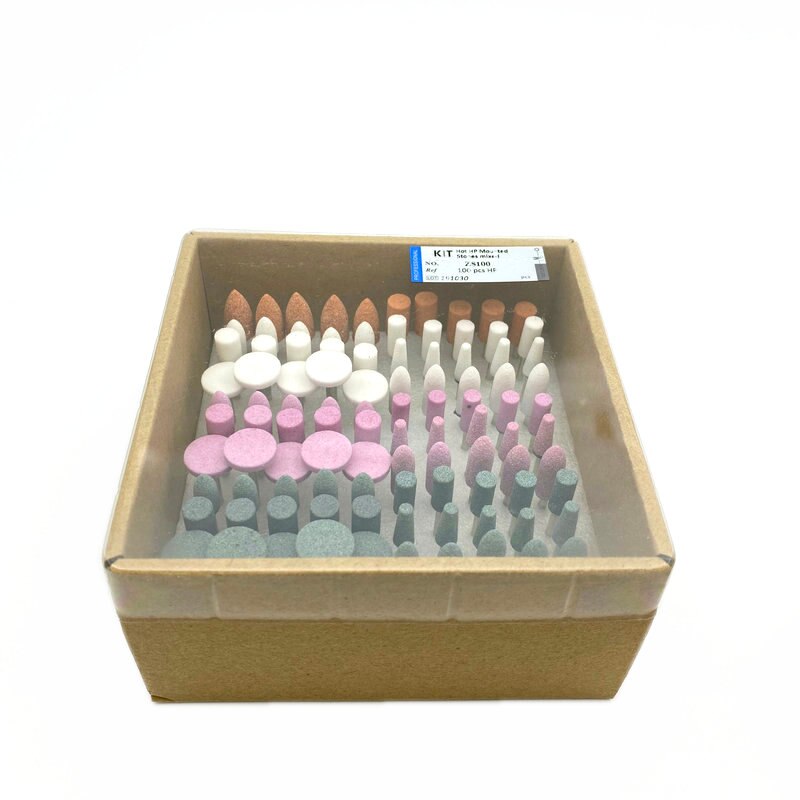 100 stk./æske assorteret dental sten slibe polermaskine bor sten negle bor bits dental lab materiale 2.35mm skaft